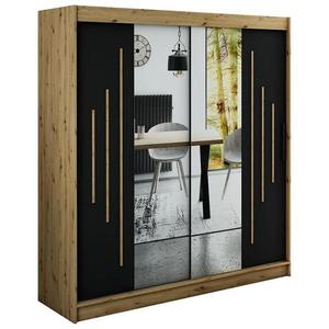 Skriňa Halifax Y1 200 Dub Artisan/čierna/Zrkadlo vyobraziť