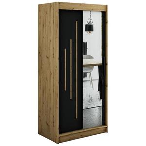 Skriňa Halifax Y2 100 Dub Artisan/čierna/Zrkadlo vyobraziť