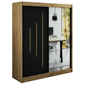 Skriňa Halifax Y2 180 Dub Artisan/čierna/Zrkadlo vyobraziť