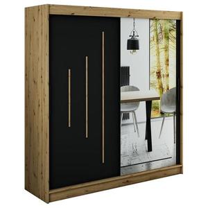 Skriňa Halifax Y2 200 Dub Artisan/čierna/Zrkadlo vyobraziť