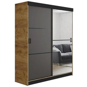 Skriňa Retro 138 2L craft / Dvierka grafit vyobraziť