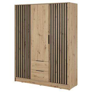 Skriňa Nelly 3d Dub Artisan/Čierna vyobraziť