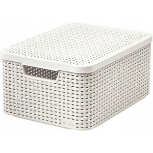 Krémovobiely plastový úložný box s vekom 29x39x19 cm Style – Curver vyobraziť