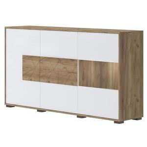 Komoda Stela K3S lakované tobacco/crystal white vyobraziť