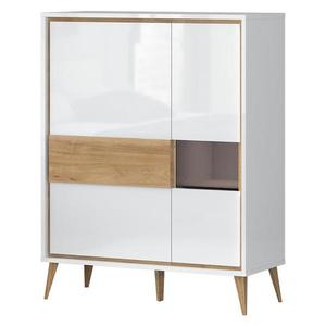 Vitrína Vida-K2S lakované pacific walnut/crystal white vyobraziť