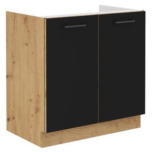 Skrinka do kuchyne Modena 80zl 2f bb čierny/dub artisan vyobraziť