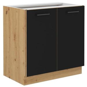 Skrinka do kuchyne Modena 80d 2f bb čierny/dub artisan vyobraziť