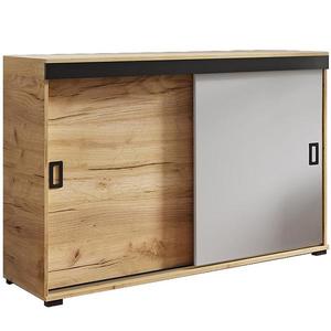 Komoda Retro 120 Craft/Biely + Čierna Rukoväte vyobraziť