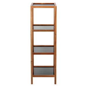 Sklenený kúpeľňový regál v čierno-prírodnej farbe 36x112 cm Fondi – Wenko vyobraziť
