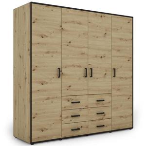 Skriňa Capannoli 6s 4d dub artisan/čierna vyobraziť