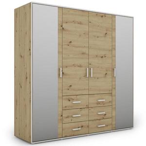 Skriňa Capannoli 6s 4d zrkadlo dub artisan/biela vyobraziť