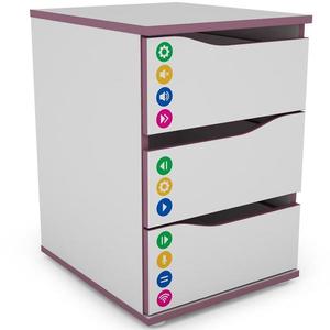 Komoda Matrix 40 3s biela/fialový vyobraziť