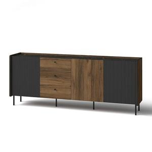 Komoda Prestigo P6 2d3s Vojnový orech/San Seb/Čierny mat vyobraziť
