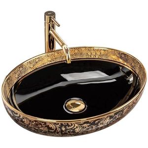 Umývadlo na dosku Margot Black/Gold vyobraziť