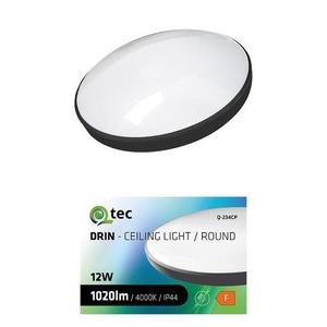 Stropná lampa QTEC 12W 4000K čierna vyobraziť