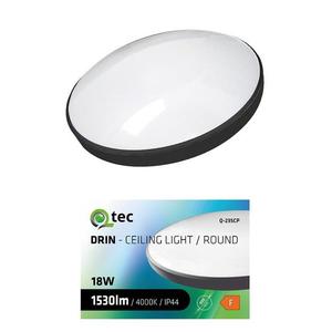 Stropná lampa QTEC 18W 4000K čierna vyobraziť