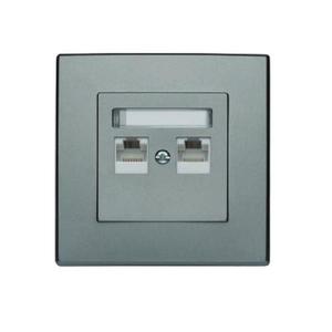 GPK-2L Dvojitá počítačová zásuvka RJ45 inox vyobraziť