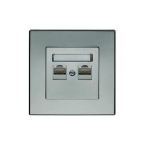 GPK-2L Dvojitá počítačová zásuvka RJ45 strieborná metalíza vyobraziť