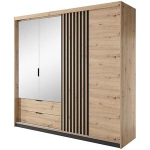 Šatníková skriňa TALLY 4D2S zrkadlo artisan dub/antracit vyobraziť