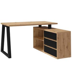 Set Iga II Písací stôl+Komoda Dub Artisan / čierna Mat vyobraziť