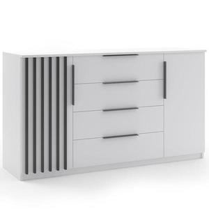 Komoda Atena 160x89x48 Biely/Lamela čierna vyobraziť