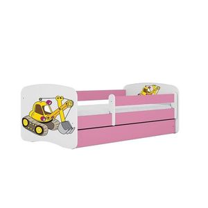 Detská Posteľ. Babydreams+Sz+M Ružová 80x160 Rýpadlo vyobraziť