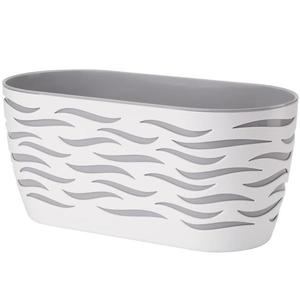 Kvetináč Sahara Duo 35 cm biela + platina vyobraziť