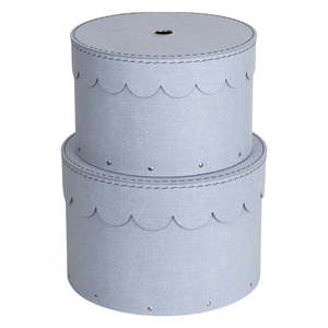 Svetlosivé kartónové úložné boxy s vekom v súprave 2 ks ø 26x17, 5 cm Wilma – Bigso Box of Sweden vyobraziť