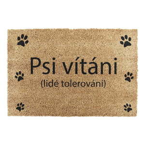 Rohožka z kokosového vlákna 40x60 cm Psi vítáni – Artsy Doormats vyobraziť