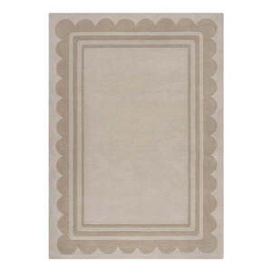 Ručne tkaný vlnený koberec v prírodnej farbe 160x230 cm Lois Scallop – Flair Rugs vyobraziť