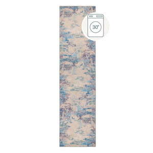 Modro-fialový umývateľný behúň s prímesou recyklovaných vlákien 60x230 cm Reid – Flair Rugs vyobraziť