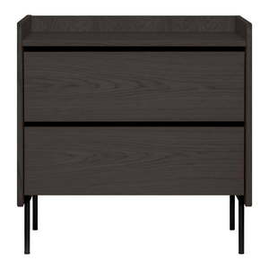 Čierna vysoká komoda v dekore duba 80x82 cm Wrap – Bonami Selection vyobraziť