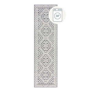 Sivý umývateľný behúň zo ženilky 60x240 cm Jaipur – Flair Rugs vyobraziť