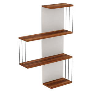 Poschodová polica v dekore borovice v bielej a prírodnej farbe 64 cm Cambel – Kalune Design vyobraziť