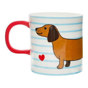Modro-hnedý porcelánový hrnček 300 ml Sausage Dog – Sass & Belle vyobraziť