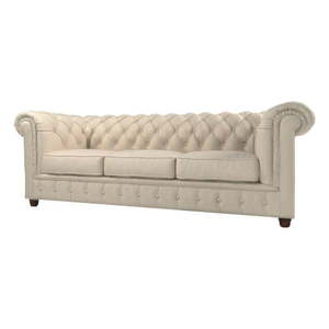 Krémová zamatová pohovka 230 cm Cambridge - Ropez vyobraziť