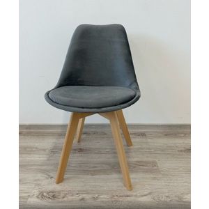 Signal Jedálenská stolička DIOR VELVET buk | sivá vyobraziť