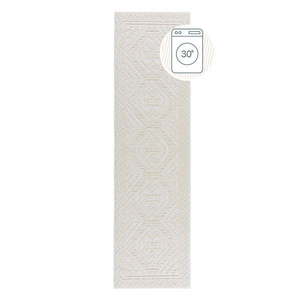 Krémovobiely umývateľný behúň zo ženilky 60x240 cm Jaipur – Flair Rugs vyobraziť