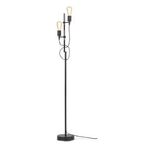 Čierna stojacia lampa s kovovým tienidlom (výška 152 cm) Seattle – it's about RoMi vyobraziť