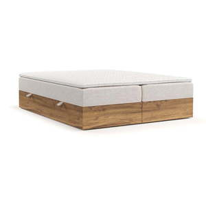 Boxspring posteľ s úložným priestorom 160x200 cm v prírodnej farbe/svetlohnedá Faro – Maison de Rêve vyobraziť