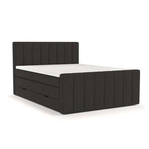 Čierna boxspring posteľ s úložným priestorom 200x200 cm Ruby – Maison de Rêve vyobraziť