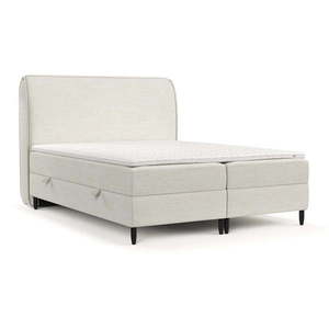 Krémovobiela boxspring posteľ s úložným priestorom 180x200 cm Melba – Maison de Rêve vyobraziť