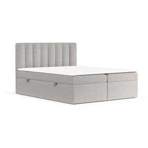 Svetlosivá boxspring posteľ s úložným priestorom 180x200 cm Novento – Maison de Rêve vyobraziť