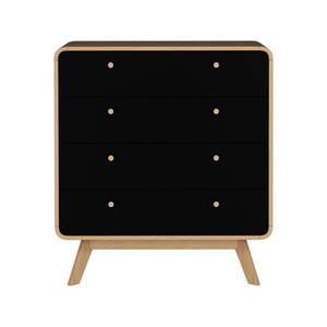 Vysoká komoda v dekore duba v čierno-prírodnej farbe 80x88 cm Cassie – Støraa vyobraziť