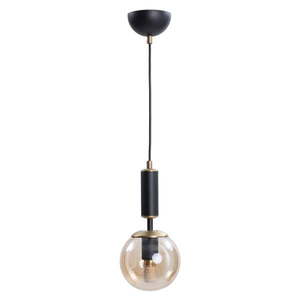 Žlté/čierne závesné svietidlo so skleneným tienidlom ø 15 cm Hector – Squid Lighting vyobraziť