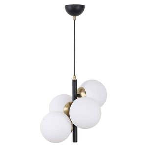 Biele/čierne závesné svietidlo so skleneným tienidlom ø 15 cm Forte – Squid Lighting vyobraziť