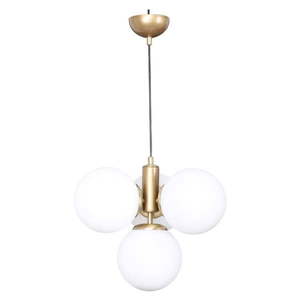 Biele/v zlatej farbe závesné svietidlo so skleneným tienidlom ø 15 cm Hector – Squid Lighting vyobraziť