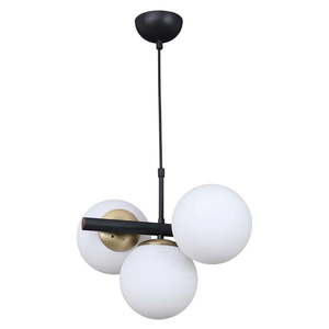 Biele/čierne závesné svietidlo so skleneným tienidlom ø 15 cm Cascade – Squid Lighting vyobraziť