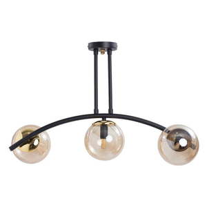 Žlté/čierne stropné svietidlo so skleneným tienidlom ø 15 cm Yay – Squid Lighting vyobraziť