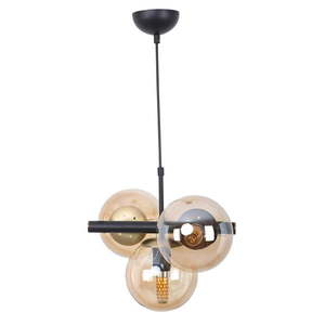 Žlté/čierne závesné svietidlo so skleneným tienidlom ø 15 cm Cascade – Squid Lighting vyobraziť